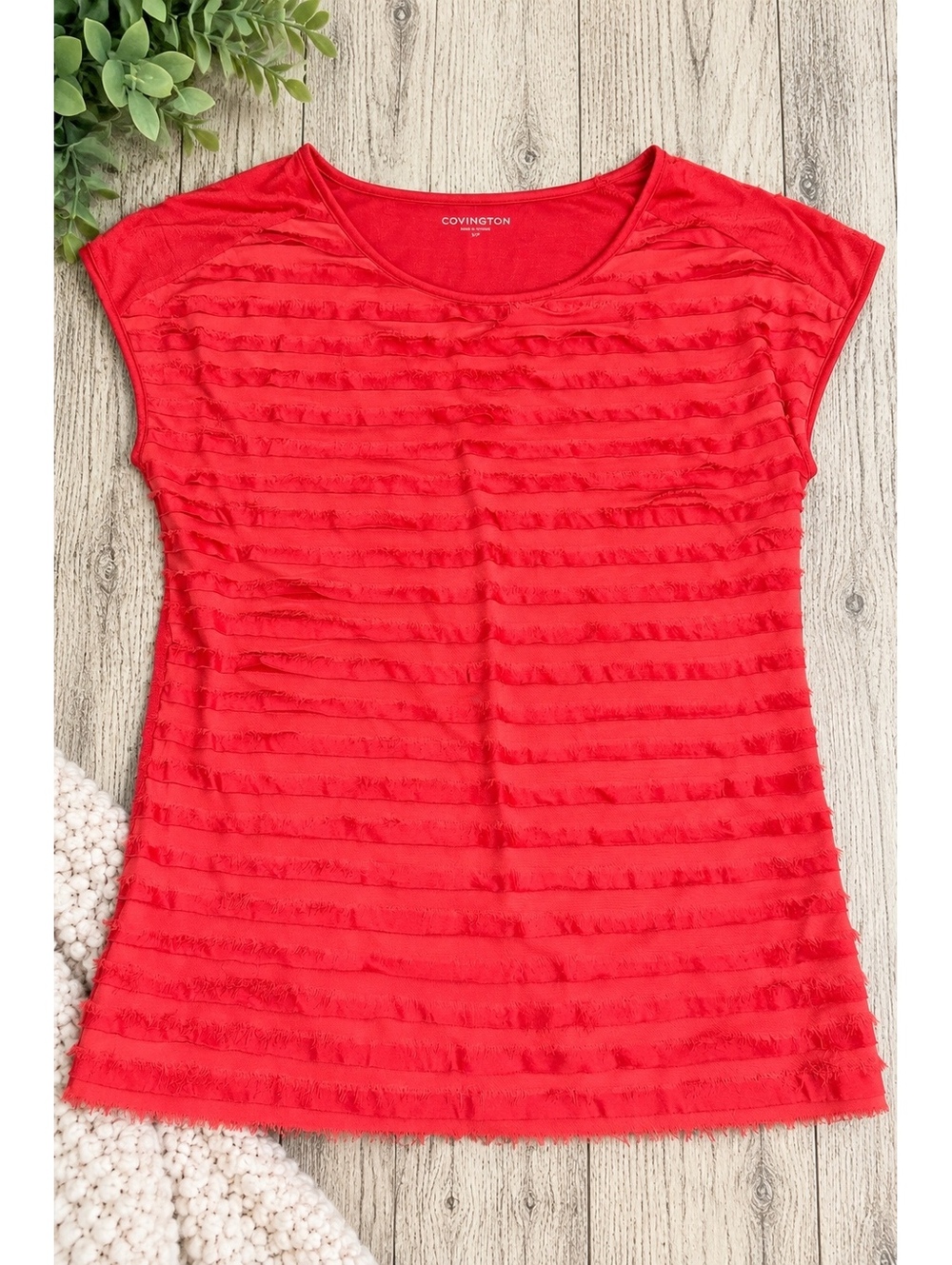 Covington Red Short Sleeve Textured Women's T-Shirt